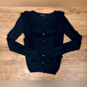 Theme Navy Button Front Cardigan Size Smal